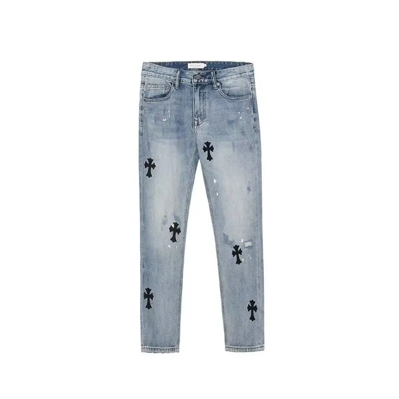 Gothic Cross Retro Jeans