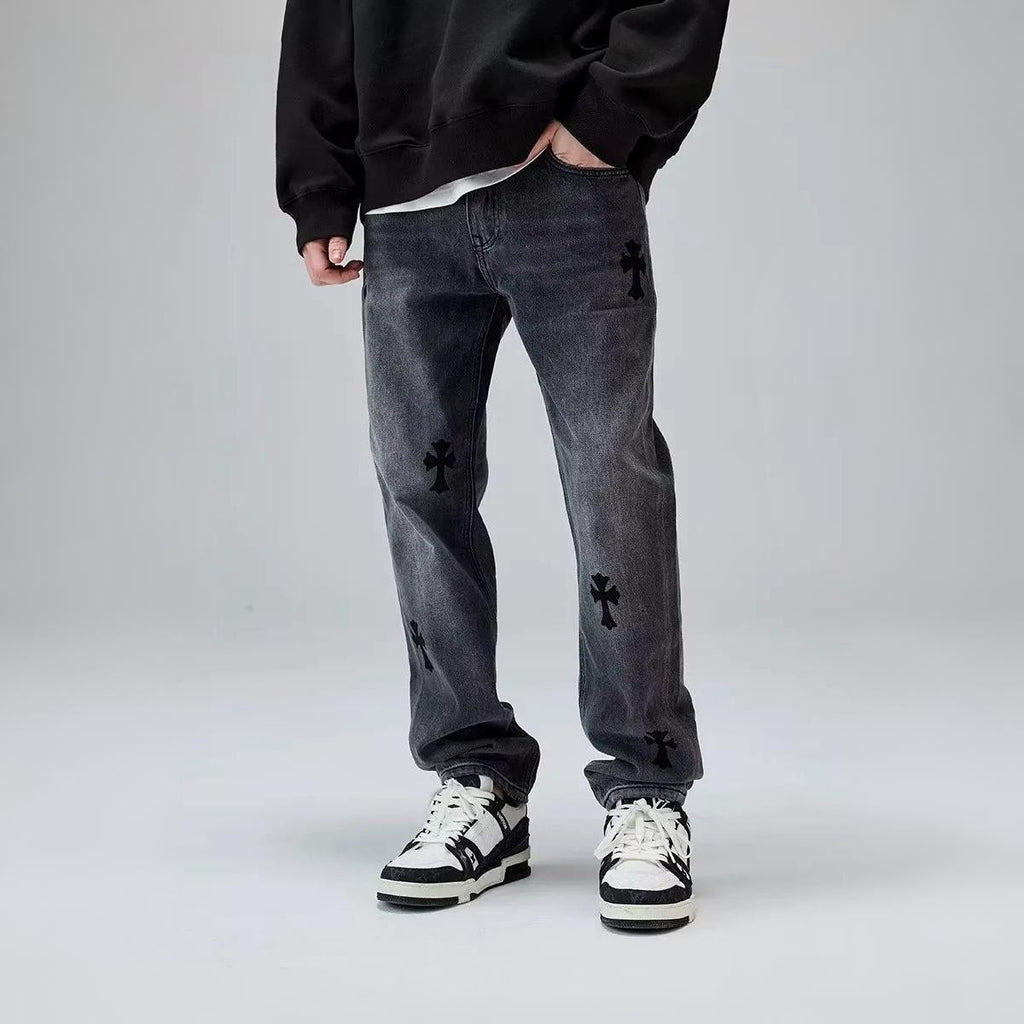 Gothic Cross Retro Jeans